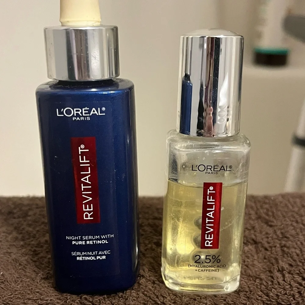 L'Oreal Revitalift Blue & Silver Serum Duo fine lines, wrinkles & dark circles